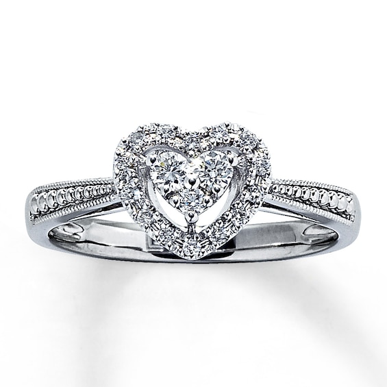 Previously Owned Diamond Heart Ring 1/5 ct tw 14K White Gold