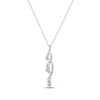Previously Owned Diamond Squiggle Necklace 1 cttw Round-Cut 14K White Gold 18"