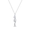 Thumbnail Image 1 of Previously Owned Diamond Squiggle Necklace 1 cttw Round-Cut 14K White Gold 18&quot;