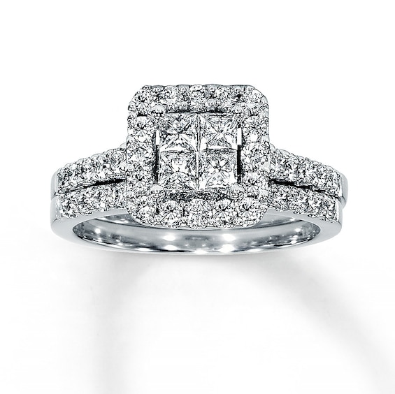 Previously Owned Diamond Bridal Set 1 1/5 ct tw 14K White Gold