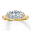 Thumbnail Image 1 of Previously Owned Three-Stone Diamond Ring 1-1/2 ct tw Round-cut 14K Yellow Gold