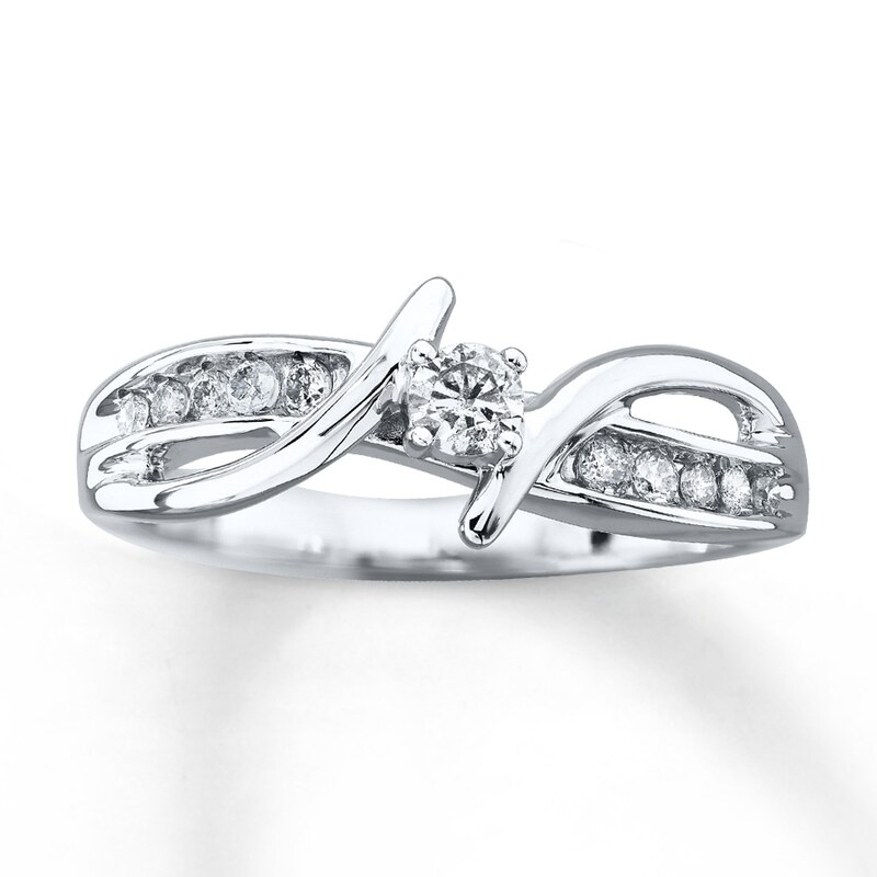 Previously Owned Promise Ring 1/4 ct tw Diamonds 10K White Gold