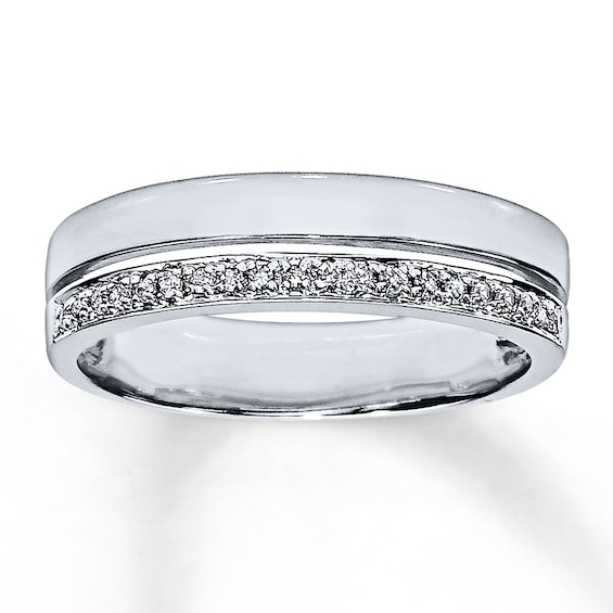 Previously Owned Diamond Wedding Band 1/10 ct tw 14K White Gold