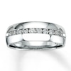 Previously Owned Men's Diamond Wedding Band 1/2 ct tw Round-cut 14K White Gold