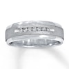 Thumbnail Image 1 of Previously Owned Men's Diamond Wedding Band 1/8 Carat tw 14K White Gold