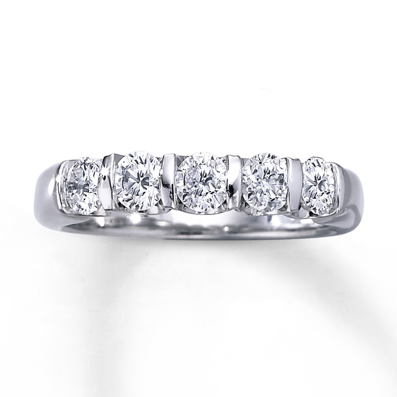 Main Image 1 of Previously Owned Diamond Anniversary Ring 3/4 ct tw Round-cut 14K White Gold