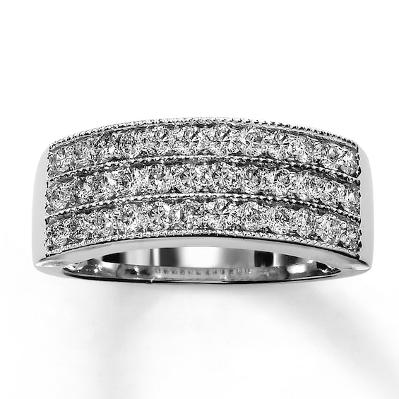 Previously Owned Diamond Anniversary Ring 1 ct tw Round-cut 10K White Gold