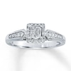 Thumbnail Image 0 of Previously Owned Engagement Ring 1/4 ct tw Princess & Round-cut Diamonds 10K White Gold