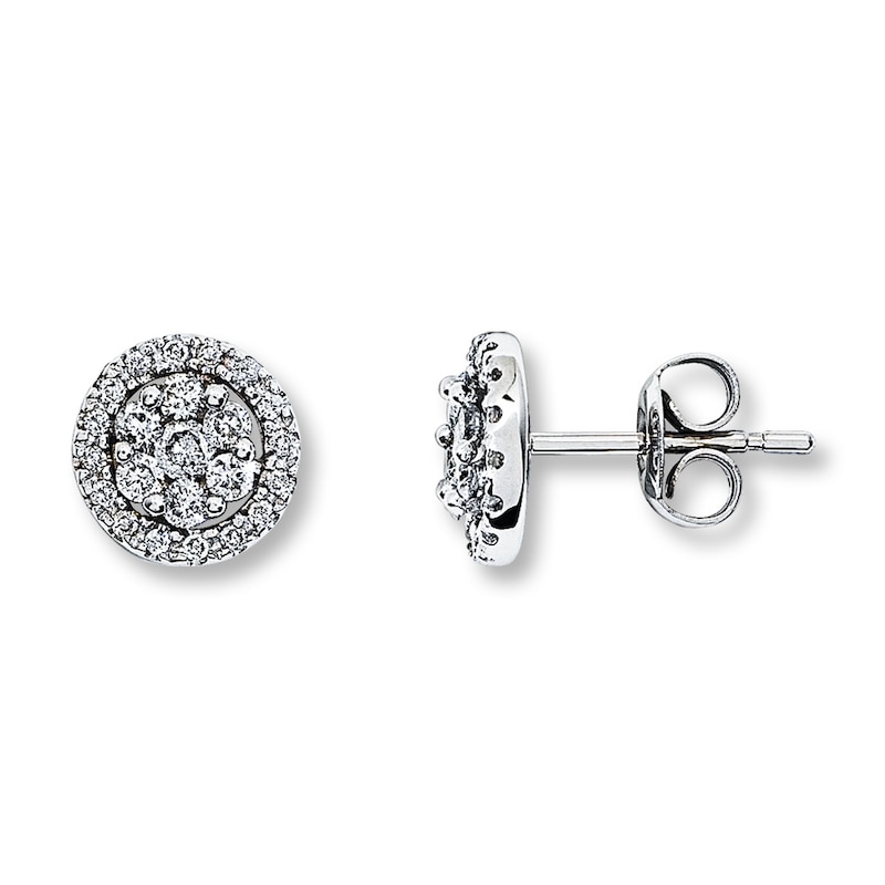 Main Image 1 of Previously Owned Diamond Stud Earrings 1/2 ct tw 14K White Gold