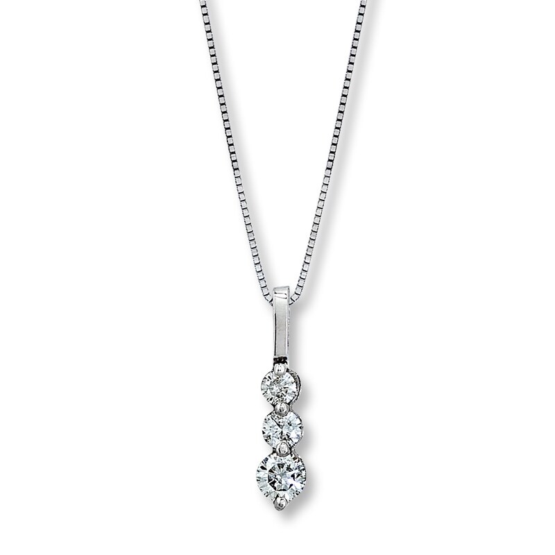 Main Image 1 of Previously Owned Diamond Necklace 1/3 ct tw 14K White Gold 18&quot;