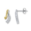 Thumbnail Image 1 of Previously Owned Diamond Earrings Diamond Accents 10K Two-Tone Gold