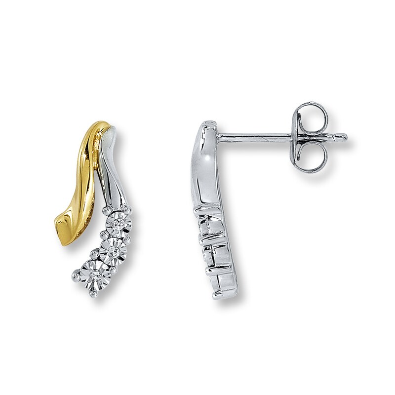 Main Image 1 of Previously Owned Diamond Earrings Diamond Accents 10K Two-Tone Gold