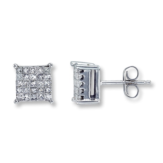 Previously Owned Diamond Earrings 1/2 ct tw Round-cut 14K White Gold