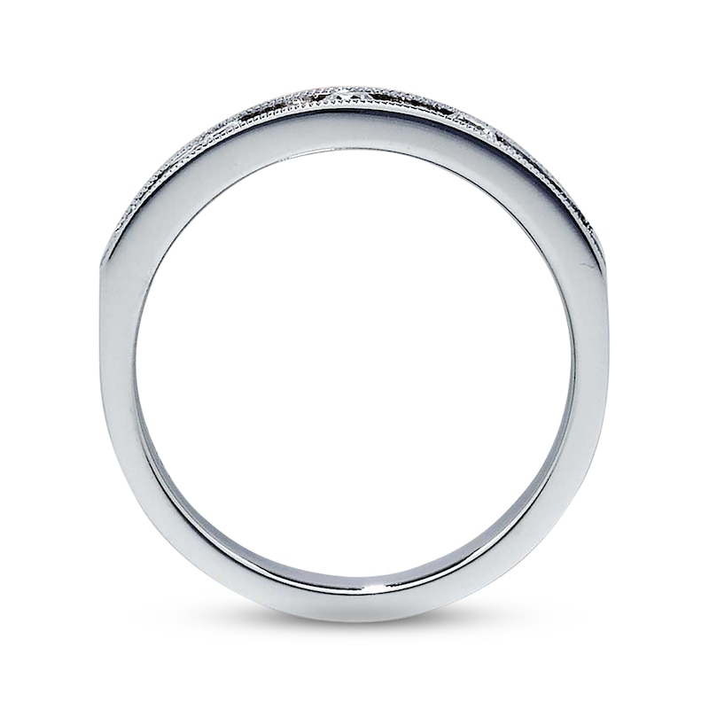 Main Image 2 of Previously Owned Diamond Anniversary Band 1/2 ct tw Round & Baguette-cut 14K White Gold