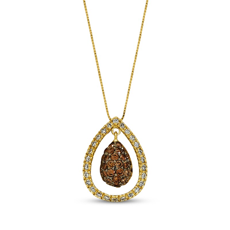 Main Image 1 of Previously Owned Le Vian Diamond Necklace 3/4 cttw Round-Cut 14K Honey Gold 18&quot;