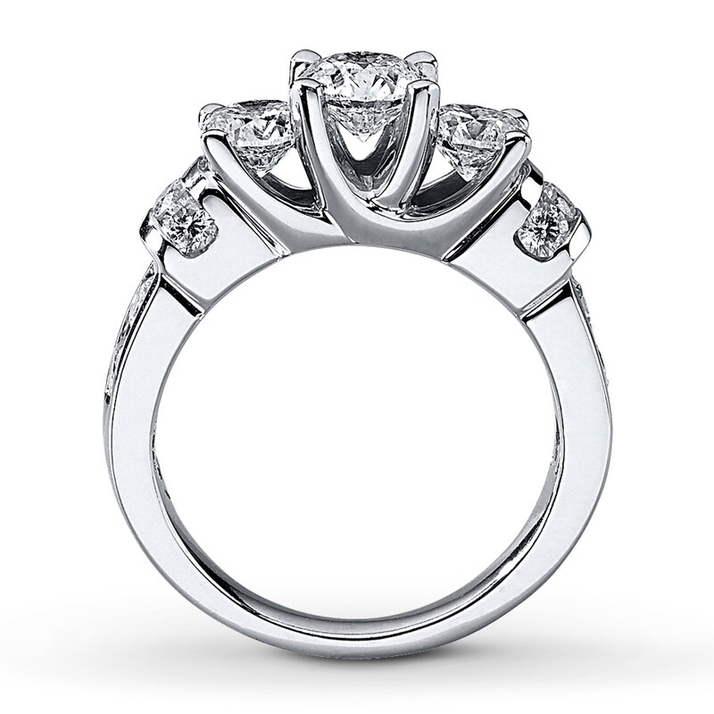 Previously Owned Three-Stone Diamond Ring 2-1/2 ct tw 14K White Gold