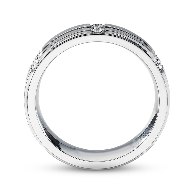 Main Image 2 of Previously Owned Men's Fashion Ring 1/6 cttw Diamonds Sterling Silver - Size 10