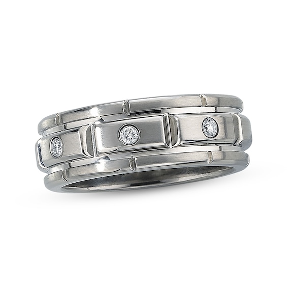 Previously Owned Diamond Men's Band 1/10 ct tw Round-Cut Titanium Size 10
