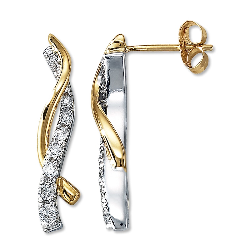Main Image 1 of Previously Owned Diamond Earrings 1/3 ct tw 14K Two-Tone Gold