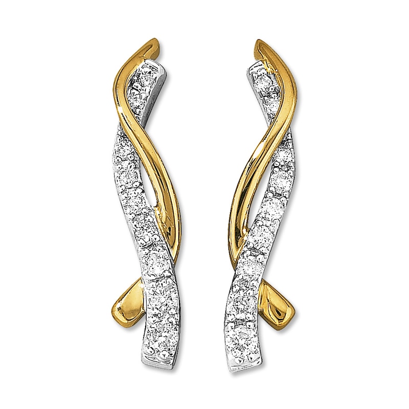 Main Image 2 of Previously Owned Diamond Earrings 1/3 ct tw 14K Two-Tone Gold
