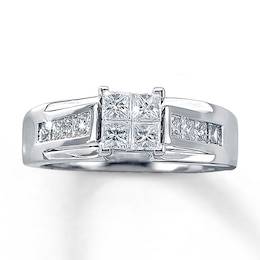 Previously Owned Prinncess-Cut Diamond Engagement Ring 1 ct tw 14K White Gold