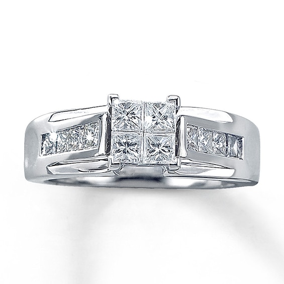 Previously Owned Prinncess-Cut Diamond Engagement Ring 1 ct tw 14K White Gold