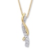 Thumbnail Image 0 of Previously Owned Necklace 1/4 ct tw Diamonds 14K Two-Tone Gold 18"