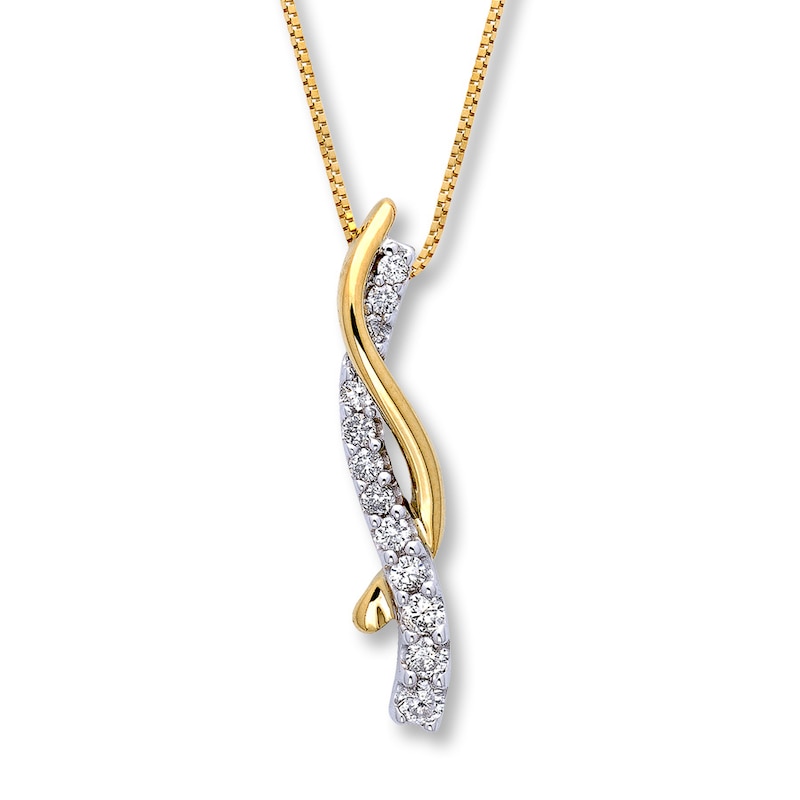 Previously Owned Necklace 1/4 ct tw Diamonds 14K Two-Tone Gold 18"