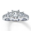 Thumbnail Image 1 of Previously Owned 3-Stone Diamond Ring 2 ct tw Princess-cut 14K White Gold