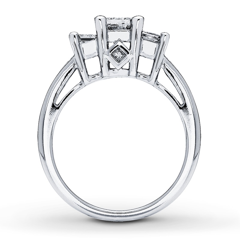 Main Image 2 of Previously Owned 3-Stone Diamond Ring 2 ct tw Princess-cut 14K White Gold