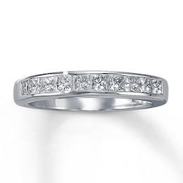 Previously Owned Wedding Band 7/8 ct tw Princess-cut Diamonds 14K White Gold