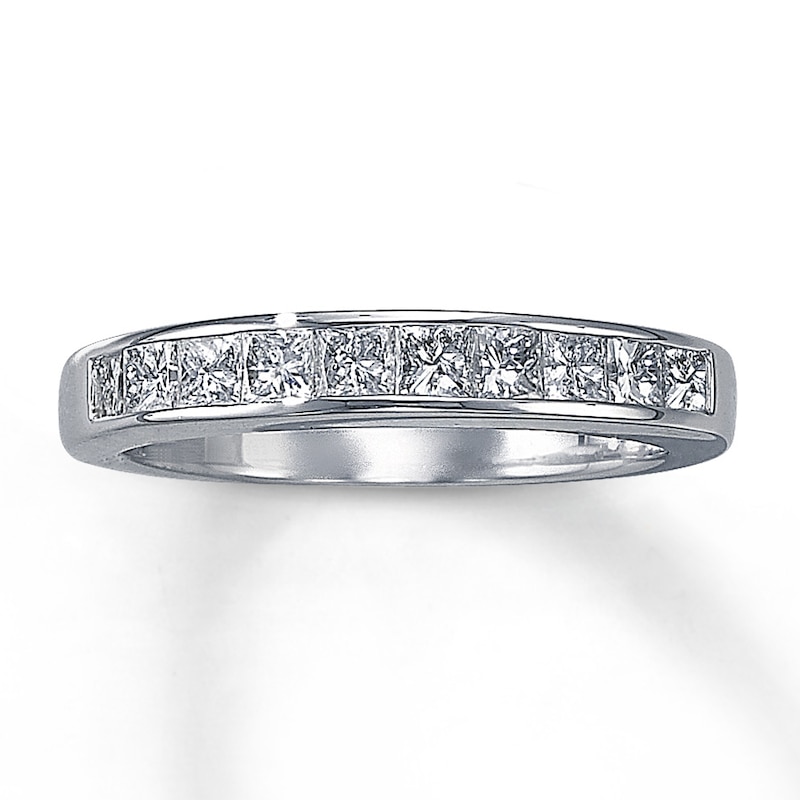 Main Image 1 of Previously Owned Wedding Band 7/8 ct tw Princess-cut Diamonds 14K White Gold