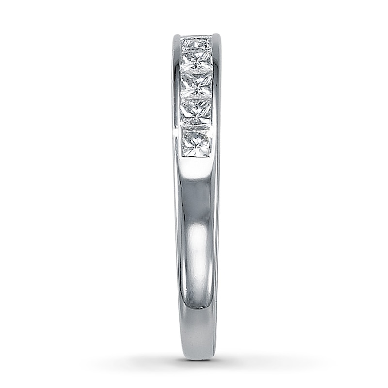 Main Image 3 of Previously Owned Wedding Band 7/8 ct tw Princess-cut Diamonds 14K White Gold