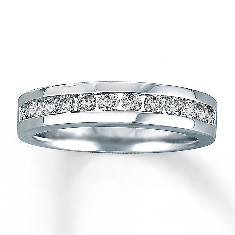 Main Image 1 of Previously Owned Diamond Wedding Band 1/2 ct tw Round-cut 14K White Gold