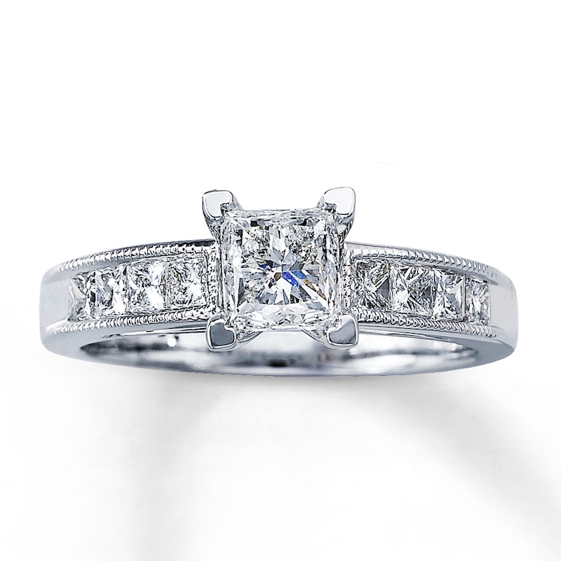 Main Image 1 of Previously Owned Diamond Engagement Ring 1-3/8 cts 14K White Gold
