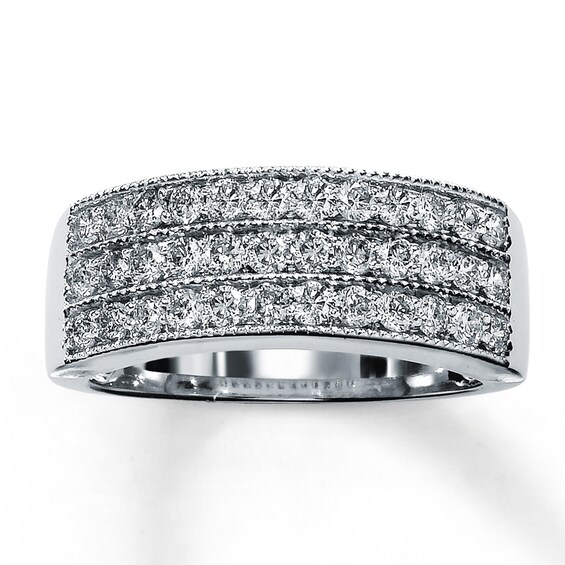 Previously Owned Anniversary Ring 1 ct tw Round-cut Diamonds 10K White Gold