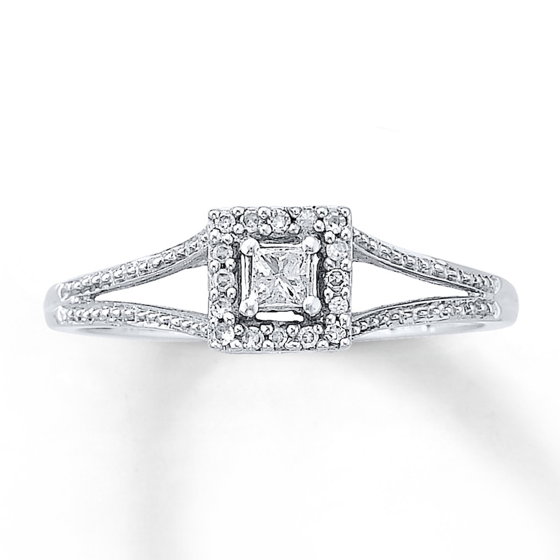 Main Image 1 of Previously Owned Promise Ring 1/8 ct tw Diamonds 10K White Gold