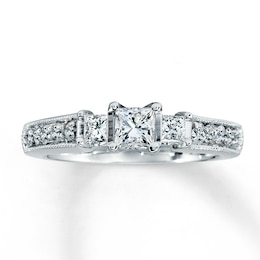 Previously Owned 3-Stone Diamond Ring 3/4 ct tw 14K White Gold