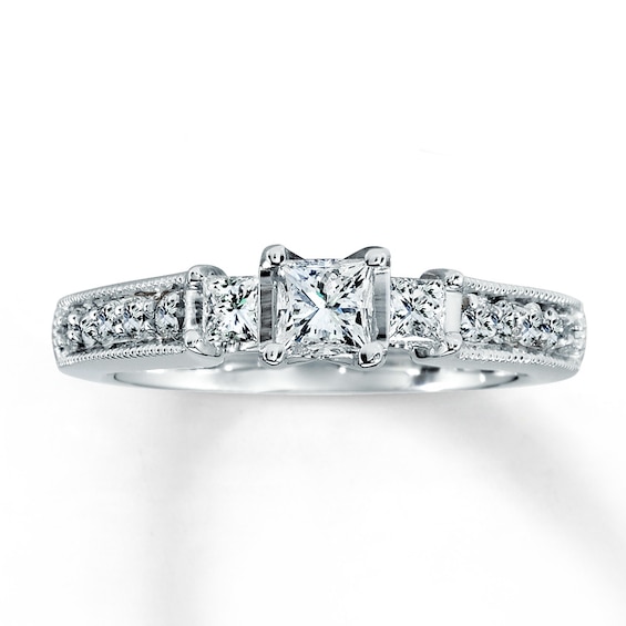 Previously Owned 3-Stone Diamond Ring 3/4 ct tw 14K White Gold