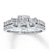 Thumbnail Image 1 of Previously Owned Three-Stone Diamond Engagement Ring 1-1/2 ct tw Princess & Round 14K White Gold