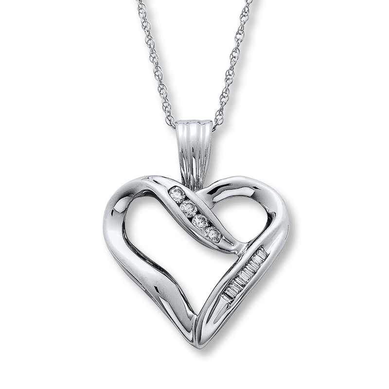 Previously Owned Necklace 1/8 ct tw Diamonds 10K White Gold 18"