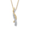 Thumbnail Image 0 of Previously Owned Diamond Necklace 1/4 ct tw Round-Cut 14K Two-Tone Gold 18"