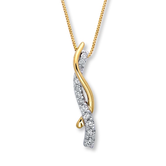 Previously Owned Diamond Necklace 1/4 ct tw Round-Cut 14K Two-Tone Gold 18"