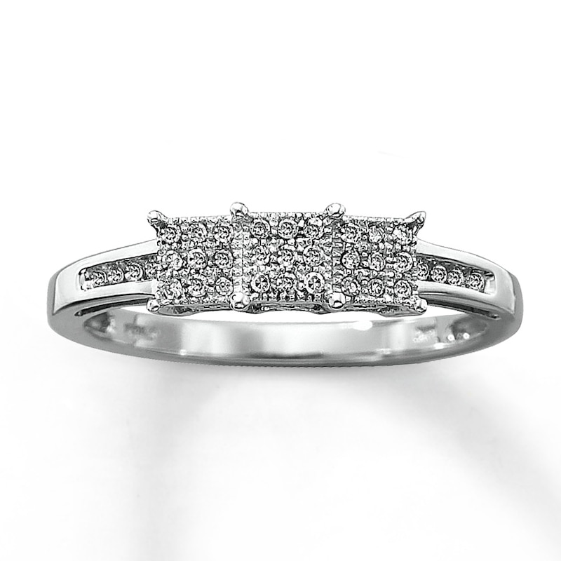 Previously Owned Promise Ring 1/10 ct tw Diamonds 10K White Gold