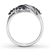 Thumbnail Image 2 of Previously Owned Black & White Diamond Ring 1/3 ct tw Baguette & Round 10K White Gold