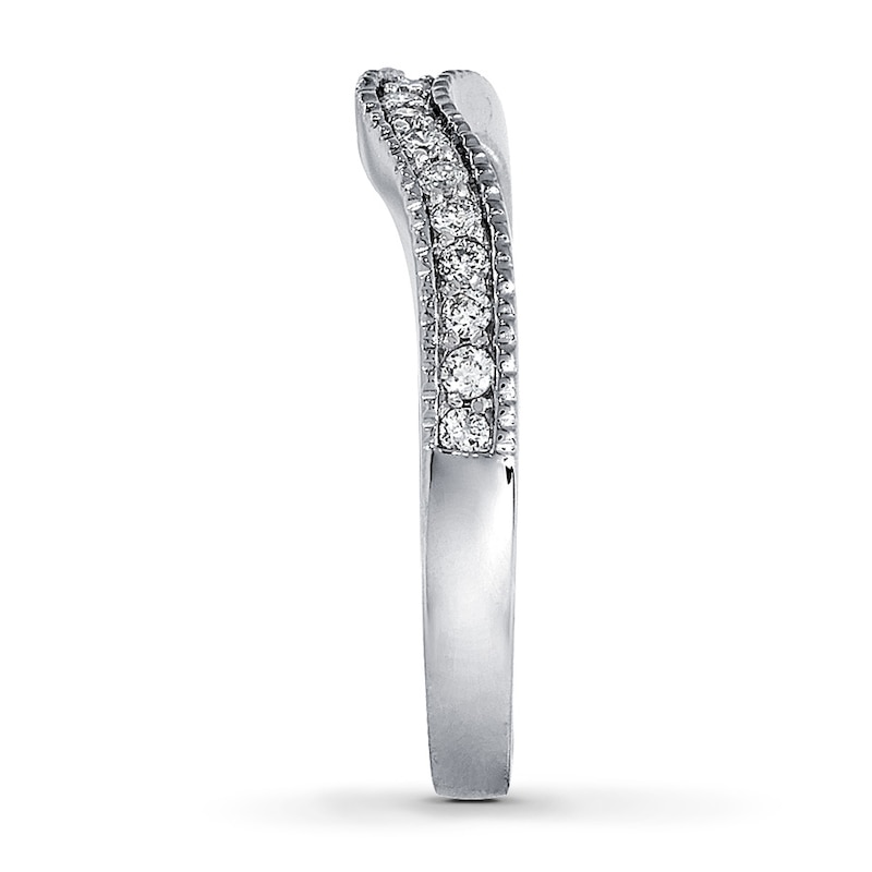 Main Image 3 of Previously Owned Diamond Wedding Band 1/5 ct tw Round-cut 14K White Gold