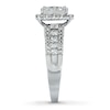 Previously Owned Diamond Engagement Ring 2-1/5 ct tw Princess, Trillion & Round 14K White Gold