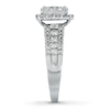 Thumbnail Image 3 of Previously Owned Diamond Engagement Ring 2-1/5 ct tw Princess, Trillion & Round 14K White Gold