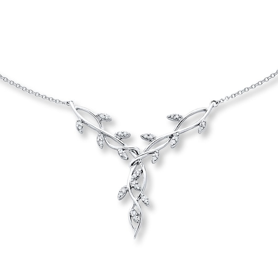 Previously Owned Diamond Necklace 1/2 ct tw Round-cut 14K White Gold 17"
