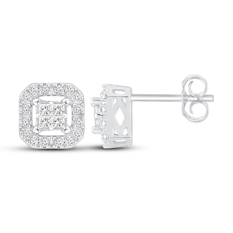 Main Image 1 of Previously Owned Diamond Earrings 1/4 ct tw 10K White Gold
